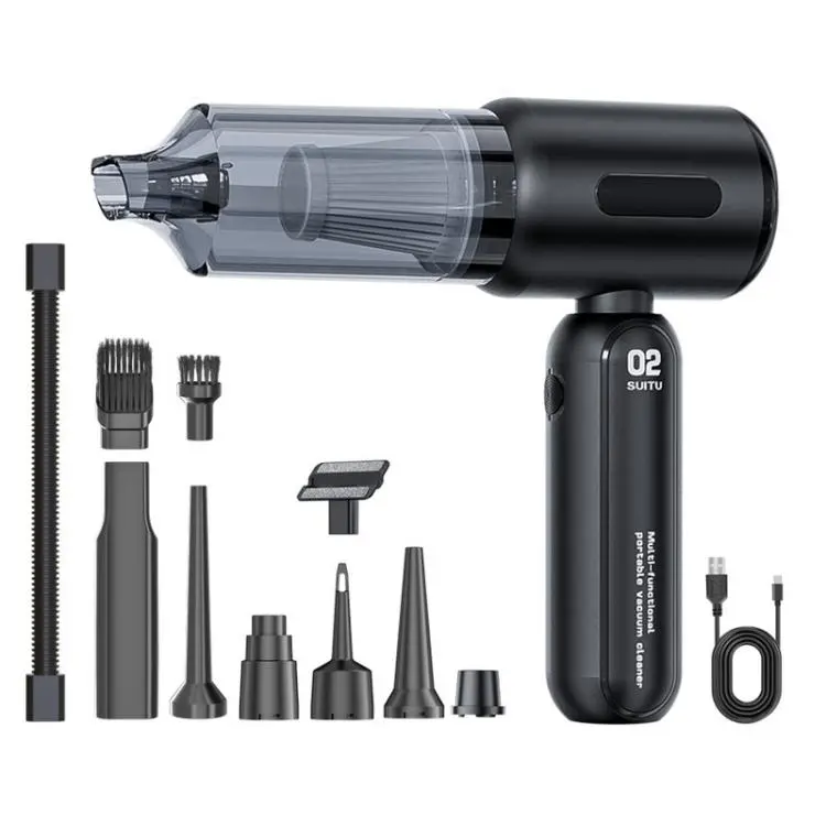 SUITU ST-6104B Plus Brushless Motor Handheld Blow Suction Combo Car Vacuum Cleaner(Black)