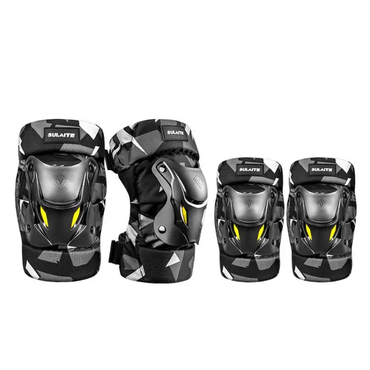 SULAITE Knee & Elbow 4-Piece Set Motorcycle Riding Protective Gear with Quick Release Buckle