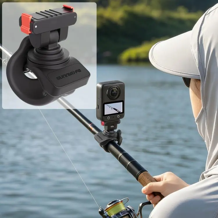 Sunnylife Magnetic Quick-Release Flexible Mount Series 360 Strap Wrap Band Mount Bike Tube Clip Holder For DJI Osmo 360 / Action 5 Pro / 4 / 3 (Black)
