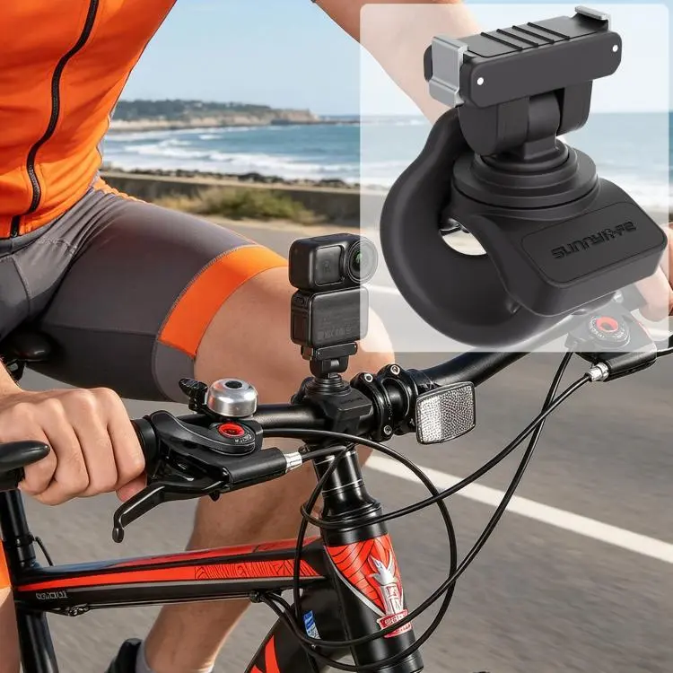 Sunnylife Magnetic Quick-Release Flexible Mount Series 360 Strap Wrap Band Mount Bike Tube Clip Holder For DJI Osmo Nano / Action 6 (Black)