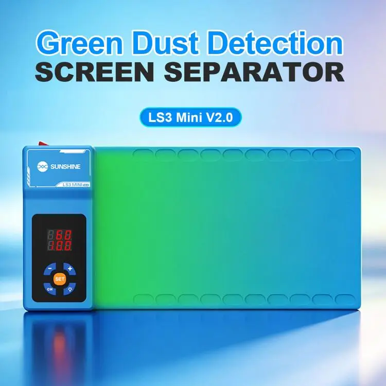 SUNSHINE LS3 Mini V2.0 10.5-inch LCD Screen Remover Heating Separator Pad with Green Dust Detection, Plug