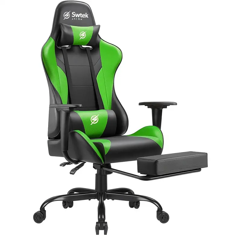 Swtek Gear™ Apex Gaming Chair with Footrest & Reclining Back