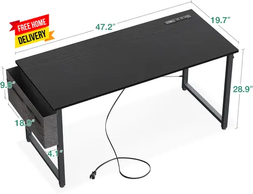 Swtek Gear™ Compact Desk with USB & Power Outlets – Space-Saving Workstation for Home or Office