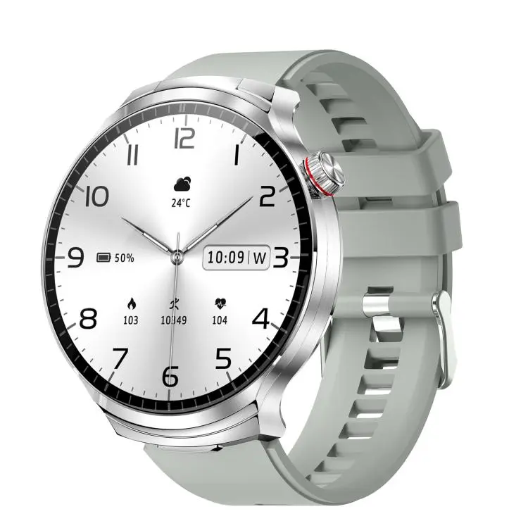 T100 1.85 inch Round Screen 2 in 1 Bluetooth Earphone IP67 Waterproof Smart Watch, Supports Blood Oxygen Monitoring(Silver)