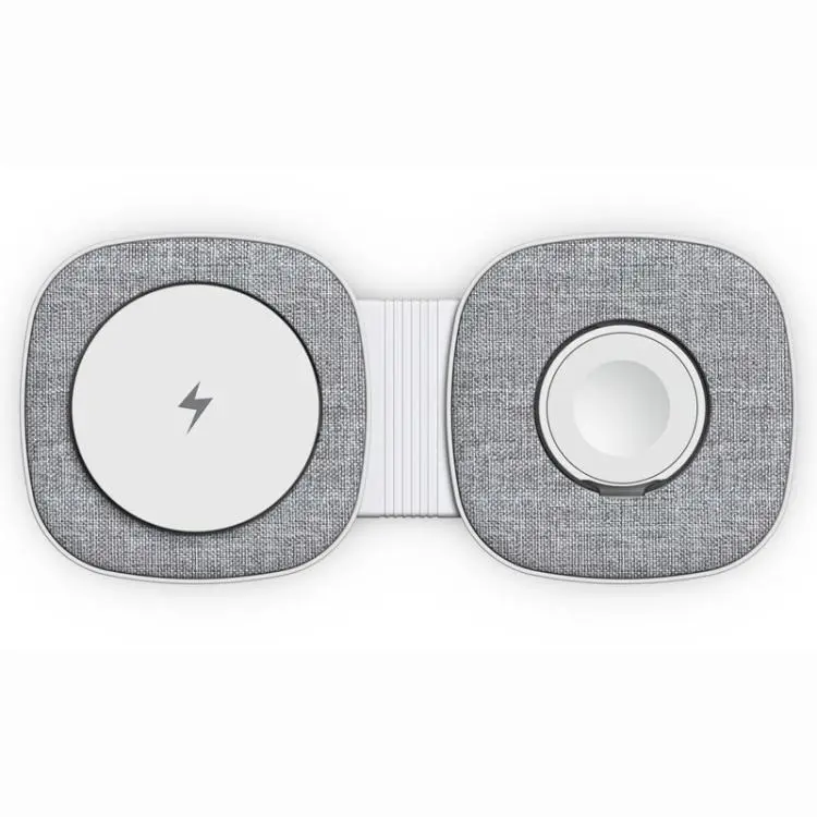 T2 15W 3 In1 Portable Foldable Magnetic Wireless Charger(Light Grey)
