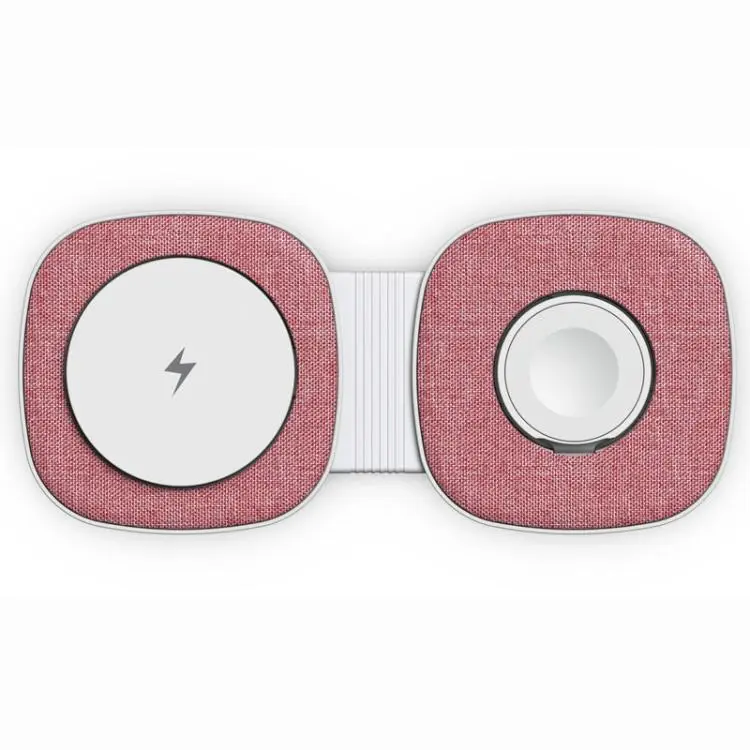T2 15W 3 In1 Portable Foldable Magnetic Wireless Charger(Pink)