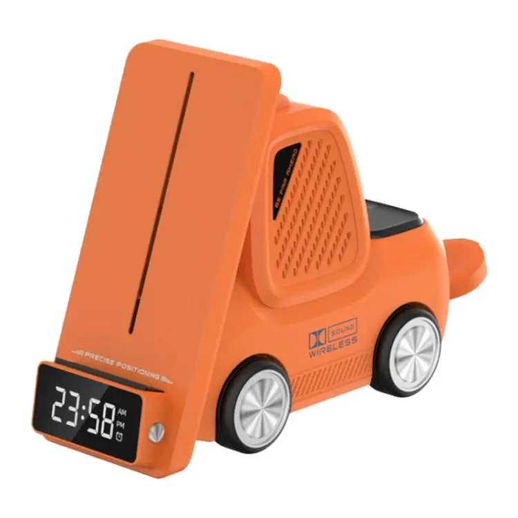 T30 6-in-1 Multifunctional Wireless Charger Car-Style Desktop Phone Holder(Orange)