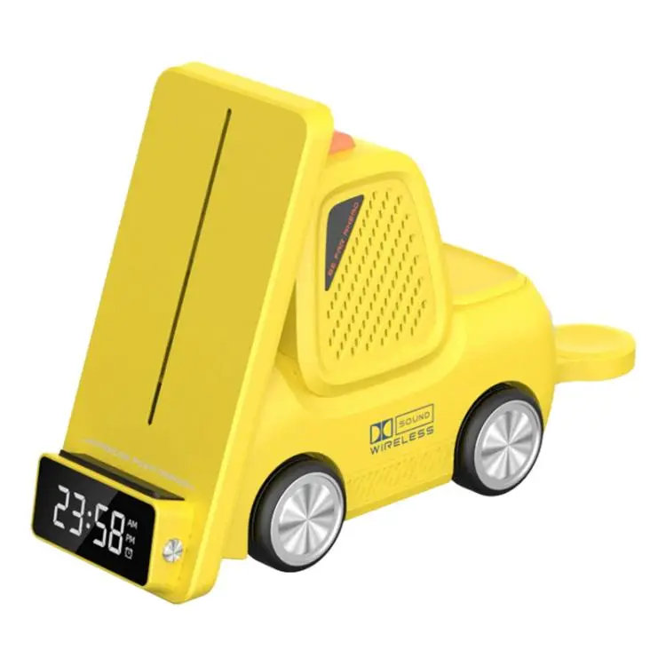 T30 6-in-1 Multifunctional Wireless Charger Car-Style Desktop Phone Holder(Yellow)