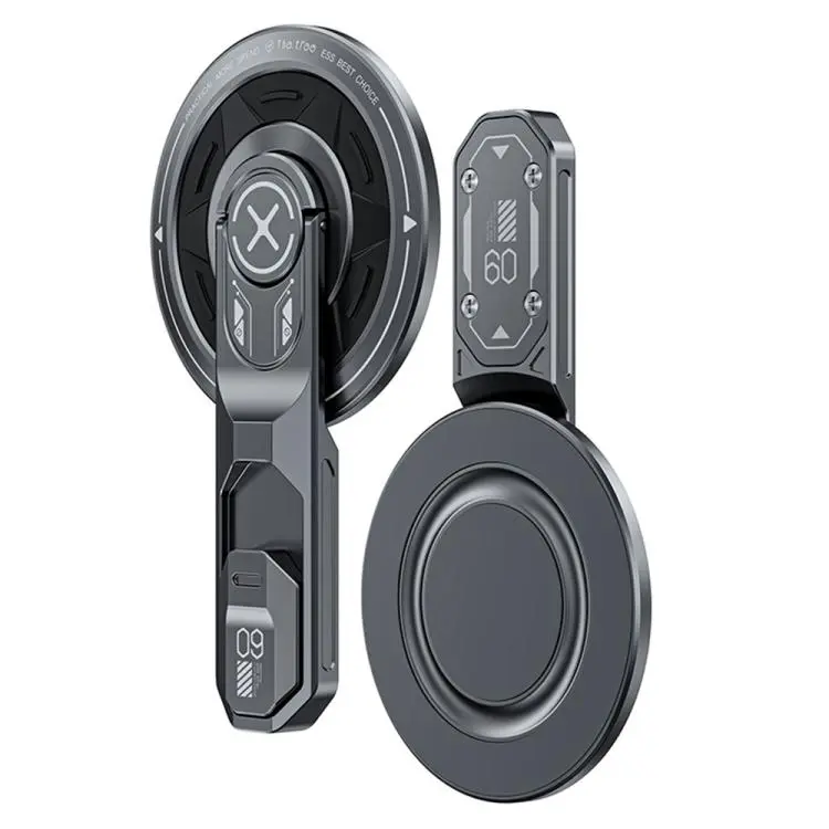 T9 Double Sided Adhesive Ring Grip 360 Degree Rotation Folding Magnetic Phone Holder(Grey)