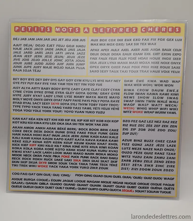 Tapis de souris Mes petits mots à lettres chères ODS9