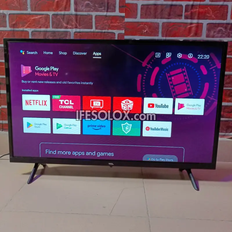 TCL 32 inch 32S5200K Smart Full HD HDR Android 2022 TV (Chromecast, WiFi, Bluetooth, Google Play Store) - Foreign Used
