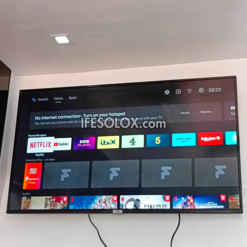 TCL 50 inch 50P611 Android Smart 4K UHD HDR10 TV (WiFi, Miracast, Bluetooth) - Foreign Used
