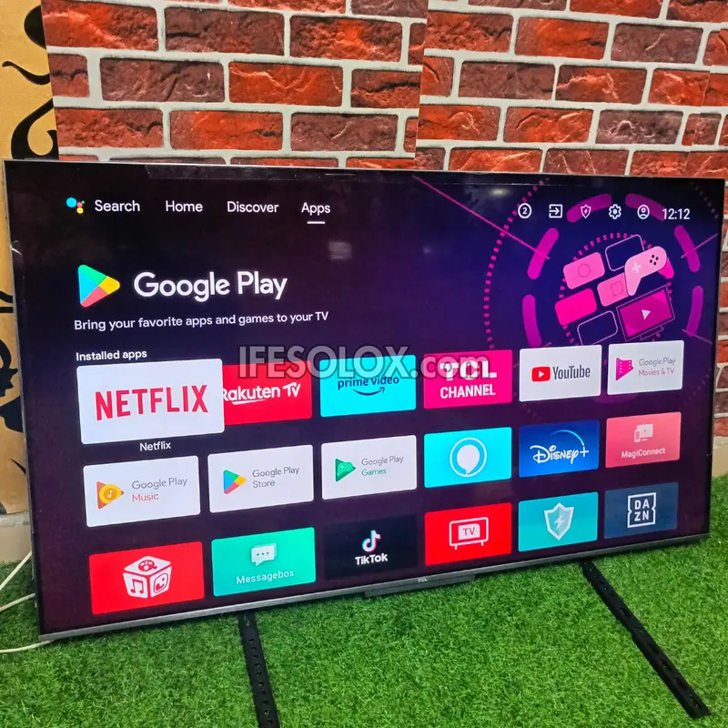 TCL QLED 55 inch 55C715 Android Smart True 4K UHD HDR10 Frameless QLED TV (Bluetooth, WiFi, Chromecast) - Foreign Used