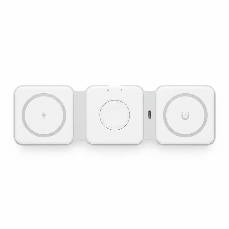 TechUtile Chargeur Sans Fil Magnétique 3-en-1 iPhone Apple Watch AirPods