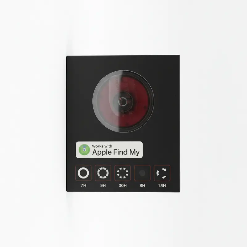TechUtile Feu Arrière Vélo LED Intelligent Apple Find My 5 Modes 56h