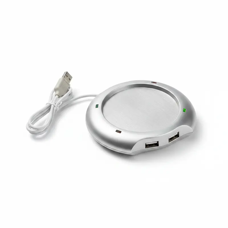 TechUtile Hub USB 4 Ports Chauffe-Tasse Bureau Connecté