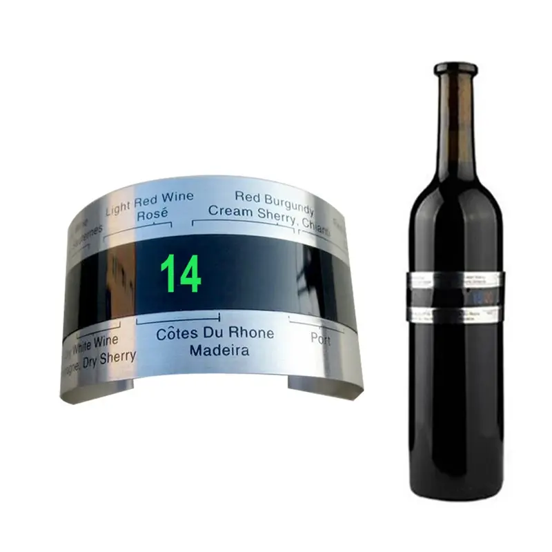 Thermomètre à Vin avec Écran LCD – Collier à Clip pour Bouteille de Vin, Champagne et Bière
