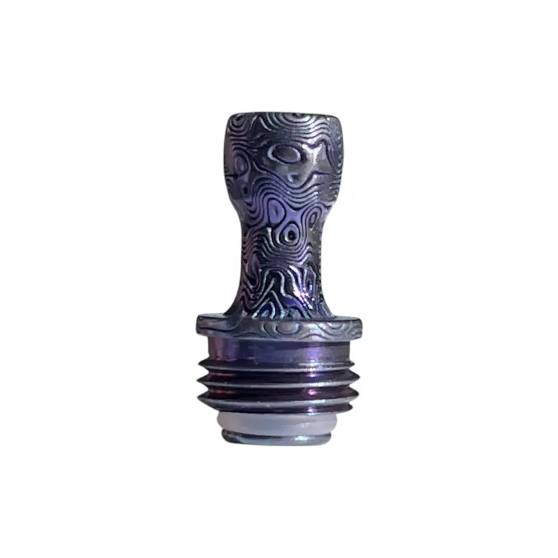 Titanium Boro Drip Tip - PURPLE DAMASCUS