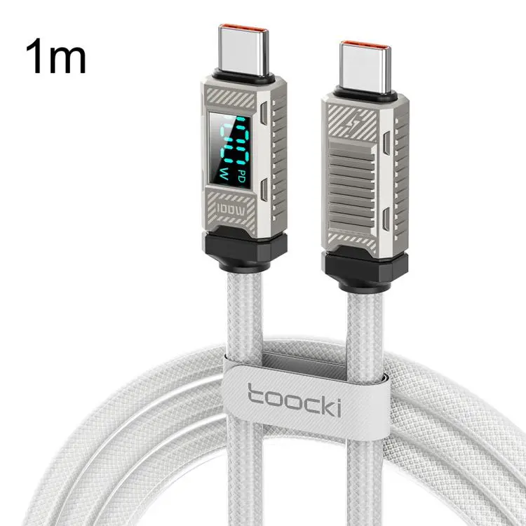 Toocki 100W USB-C / Type-C to USB-C/ Type-C Cable with LED Power Display, Length