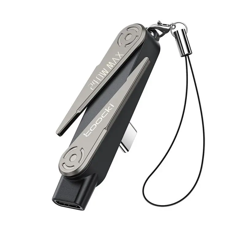 Toocki 240W USB-C Female to USB-C Male Adapter With Foldable Stand Fast Charging Zinc Alloy Connector