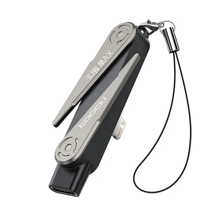 Toocki 30W USB-C Female to 8 Pin Male Adapter With Foldable Stand Fast Charging Zinc Alloy Connector