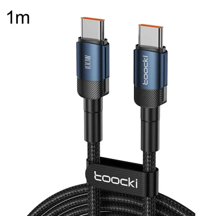 Toocki PD 100W 5A USB-C / Type-C to USB-C / Type-C Cable PP Braided with E-Marker Chip, Length