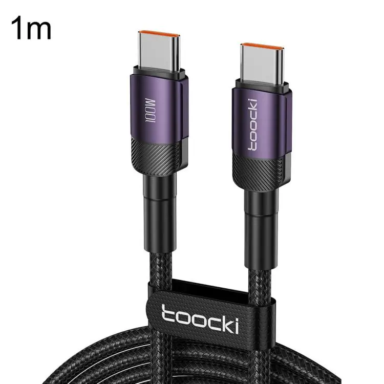 Toocki PD 100W 5A USB-C / Type-C to USB-C / Type-C Cable PP Braided with E-Marker Chip, Length