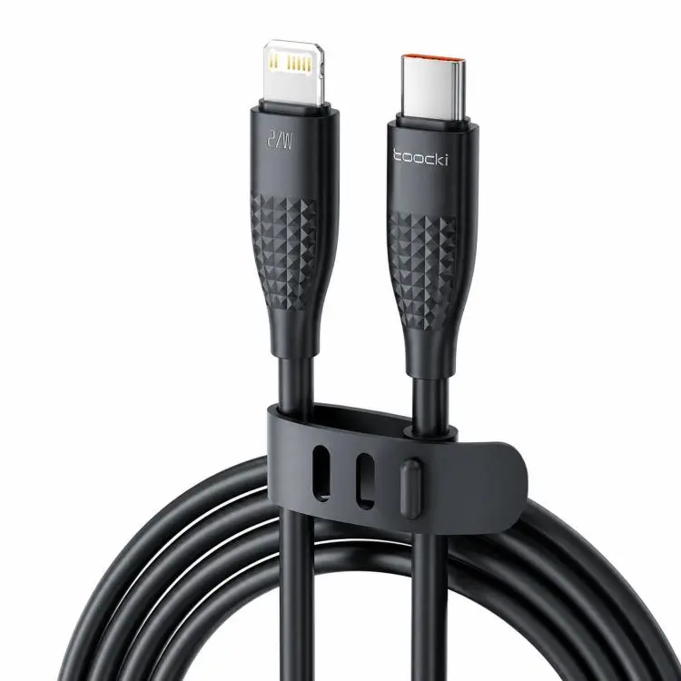 Toocki PD 27W USB-C / Type-C To 8 Pin Cable Fast Charger Cord, Length 2m(Black)