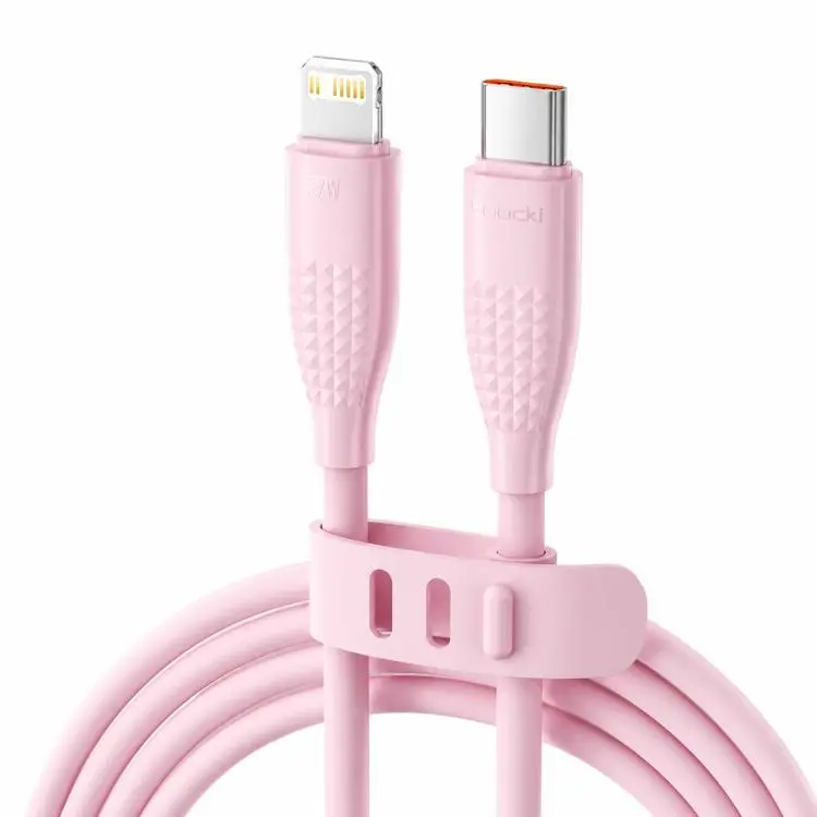 Toocki PD 27W USB-C / Type-C To 8 Pin Cable Fast Charger Cord, Length 2m(Pink)