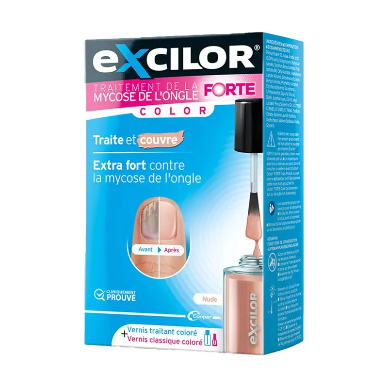 Traitement mycose ongles forte couleur nude 30 ml - Excilor
