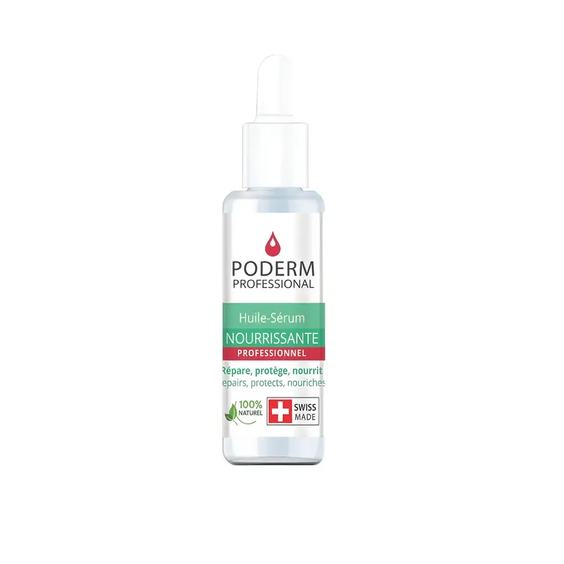 Traitement Ongles striés, secs, cassants - 30 ml - Nourrissant - Application avec pipette - Poderm Professional