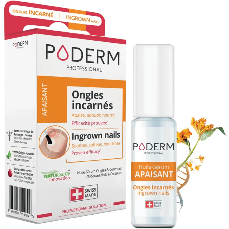 Traitement Sérum Ongles incarnés, incrustés - 8 ml - Apaisant - Poderm Professional