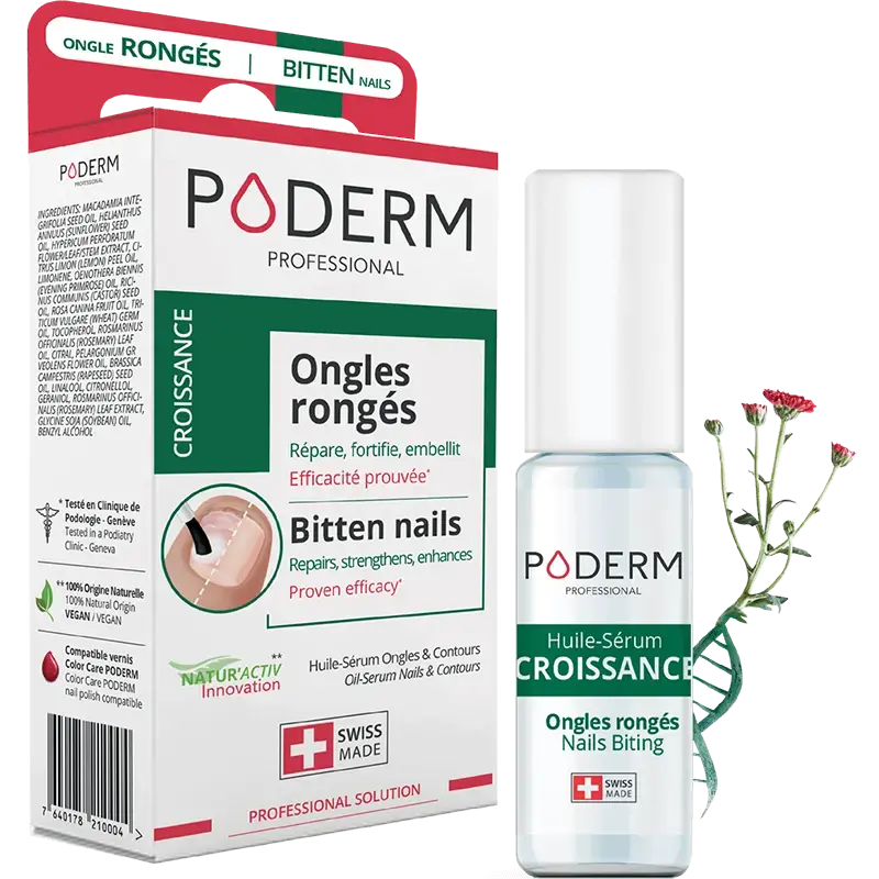 Traitement Sérum Ongles rongés - 8 ml - Croissance - Poderm Professional