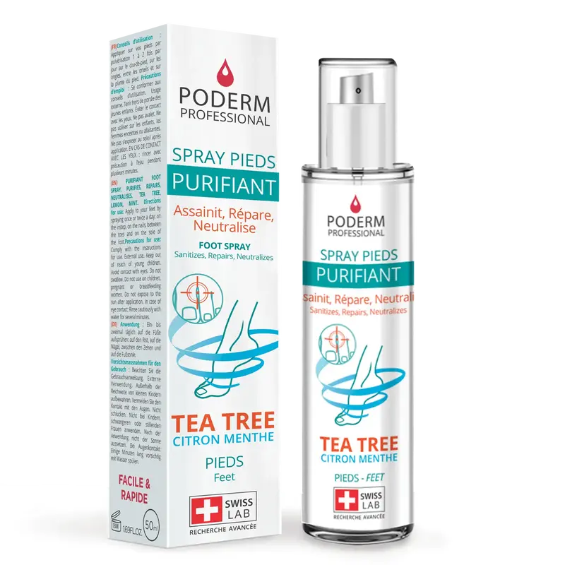 Traitement Spray Mycose pied - 50 ml - Purifiant - Poderm Professional