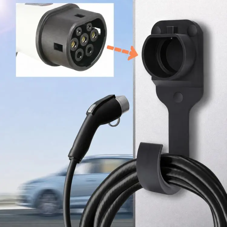 Type 2 EV Charger Holder Wall Mount IEC 62196-2 Electric Vehicle Cable Holder & Charger Holster Dock