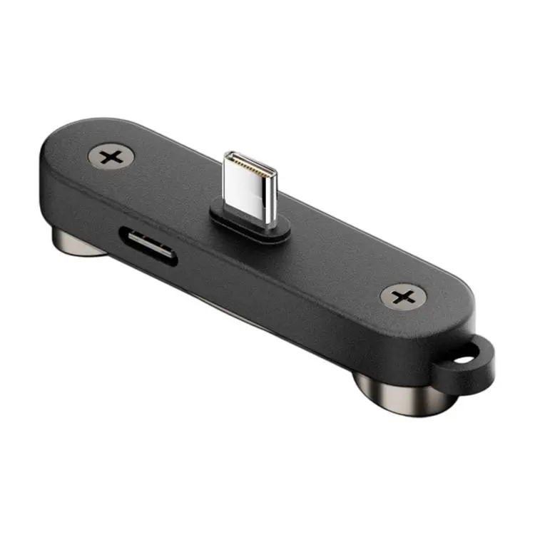 Type-C to Type-C Full-function Adapter Foldable Phone Holder(Black)