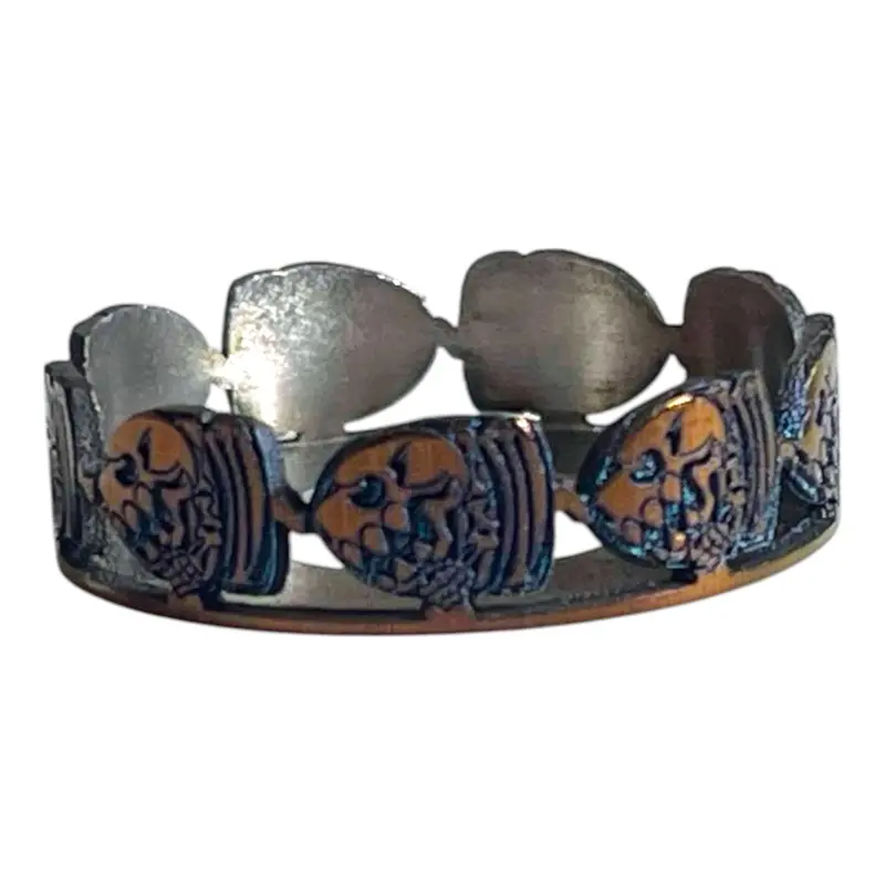 ULTIMATE TITANIUM RING - COLORED BULLET SKULLS - 22mm