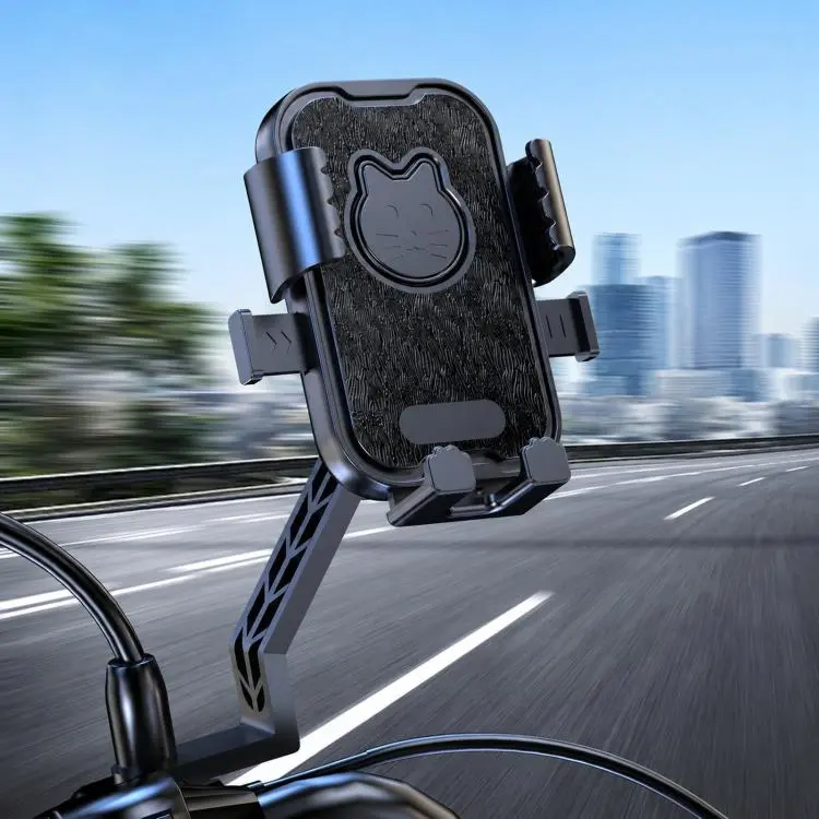 Universal Motorcycle Phone Mount Cute Cat Cell Phone Holder for Bike Scooter, Style