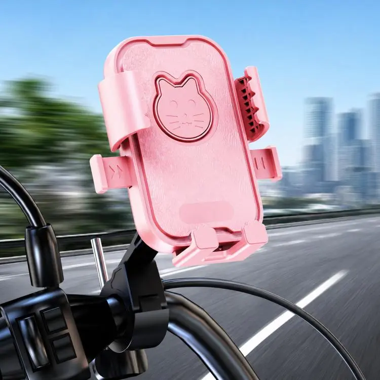 Universal Motorcycle Phone Mount Cute Cat Cell Phone Holder for Bike Scooter, Style