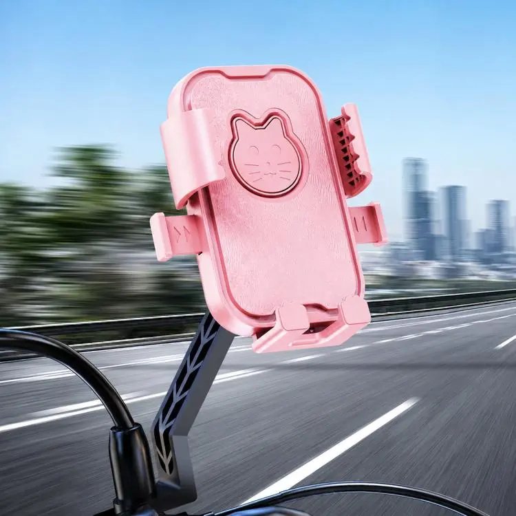 Universal Motorcycle Phone Mount Cute Cat Cell Phone Holder for Bike Scooter, Style