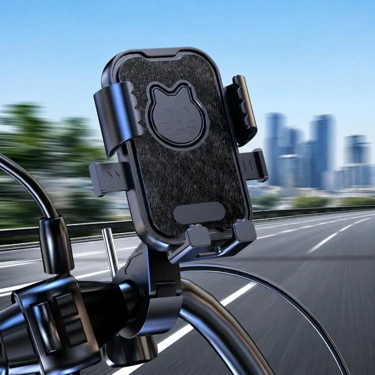 Universal Motorcycle Phone Mount Cute Cat Cell Phone Holder for Bike Scooter, Style