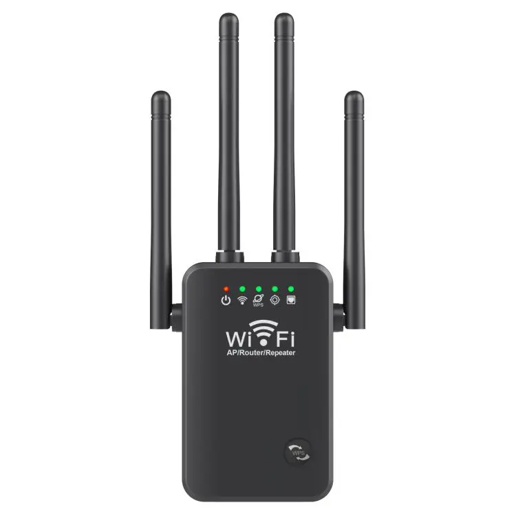 Urant U9 300Mbps 2.4G Wireless Repeater WiFi Signal Amplifier Support WPS Quick Setting UK Plug Black
