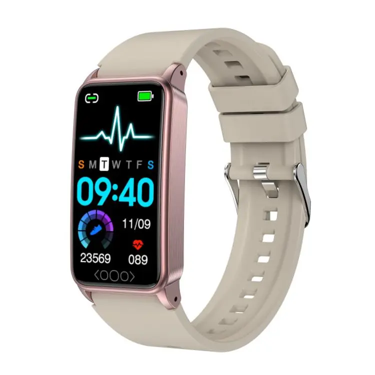 Uric Acid Blood Lipid Noninvasive Blood Sugar Heart Rate Oxygen Temperature Monitoring Smart Healthy Sports Bracelet(Beige)