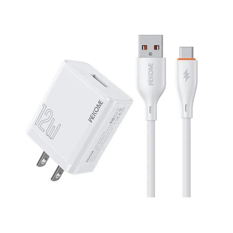 US Plug WK WP-U76 Kinkong 12W USB Charger Set(with Type-C Cable)