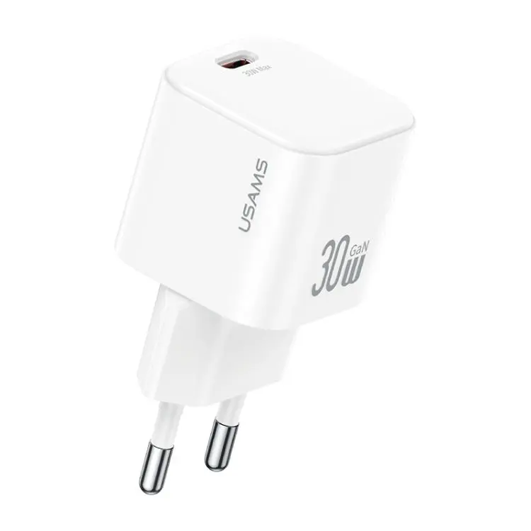 USAMS CC262 30W GaN USB-C / Type-C Port Mini Fast Charger, Plug