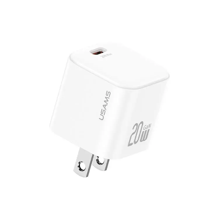 USAMS CC267 20W GaN USB-C / Type-C Port Mini Fast Charger, Plug