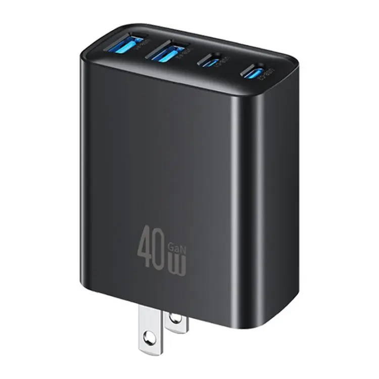 USAMS CC331 T70 40W Dual USB-A and Dual USB-C / Type-C 4-Port GaN Fast Charger, Plug