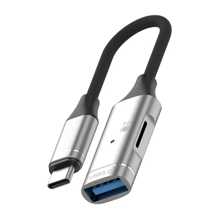 USB-C / Type-C to USB, TF Card Multi-function OTG Card Reader Adapter Cable, Length