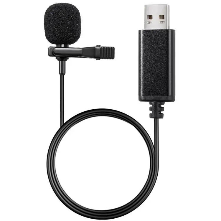 USB Interface Lavalier Microphone for Laptop Live Conference Recording, Length