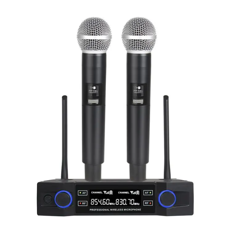V7 1 to 2 VHF Wireless Handheld Microphone(Black)